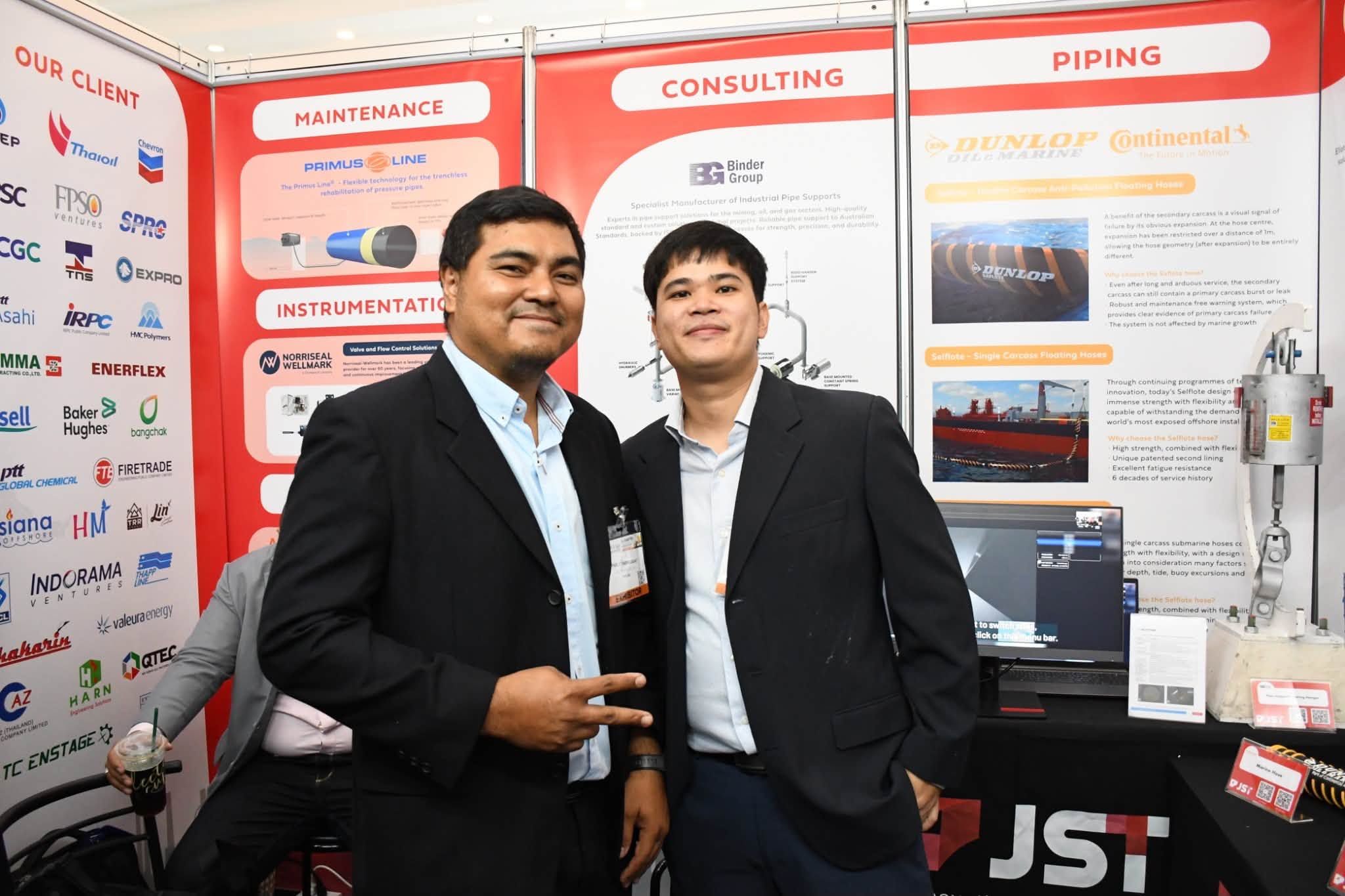 Exhibitors at the JST Group piping and consulting solutions display
