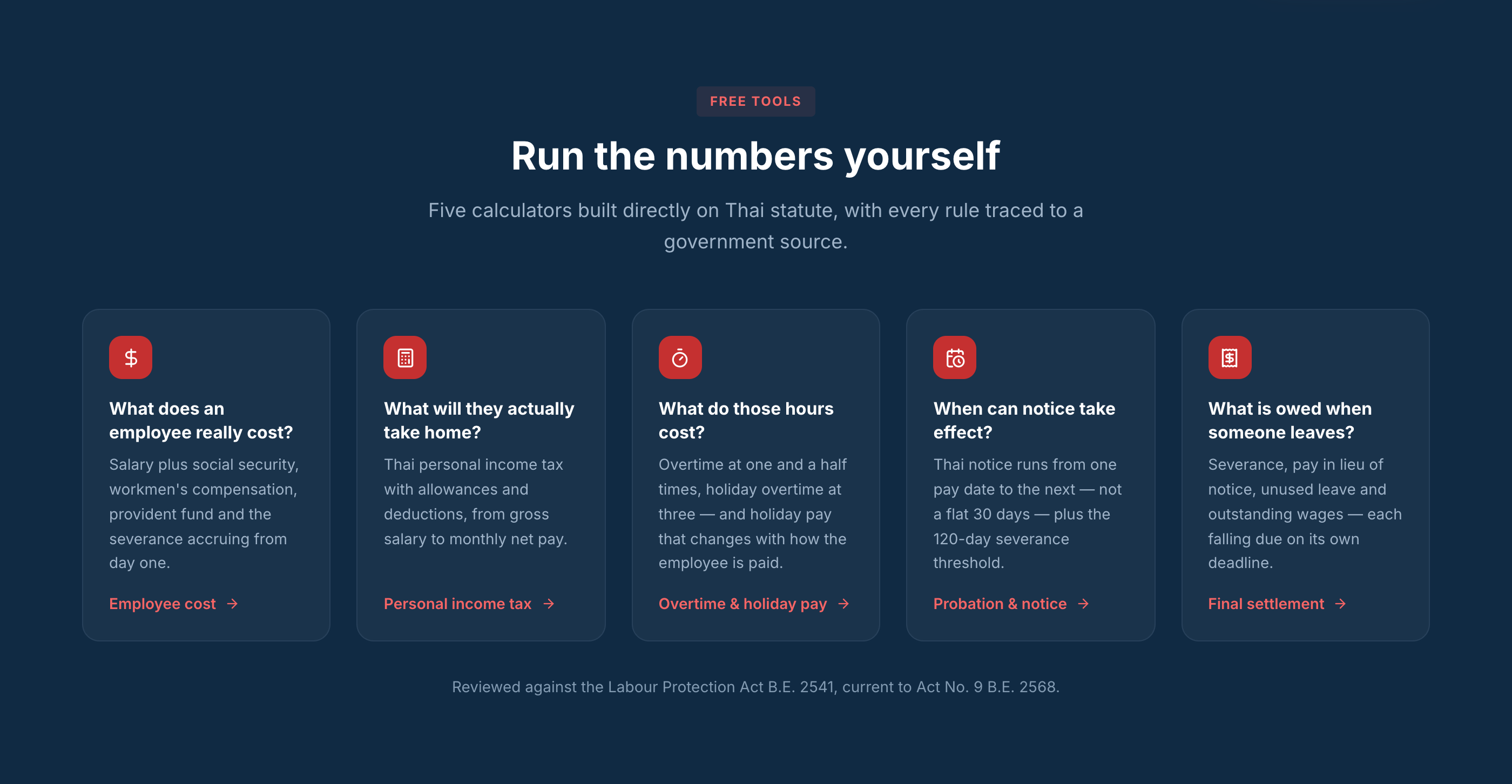 Thailand HR Calculators: Tax, Severance, Notice and Overtime